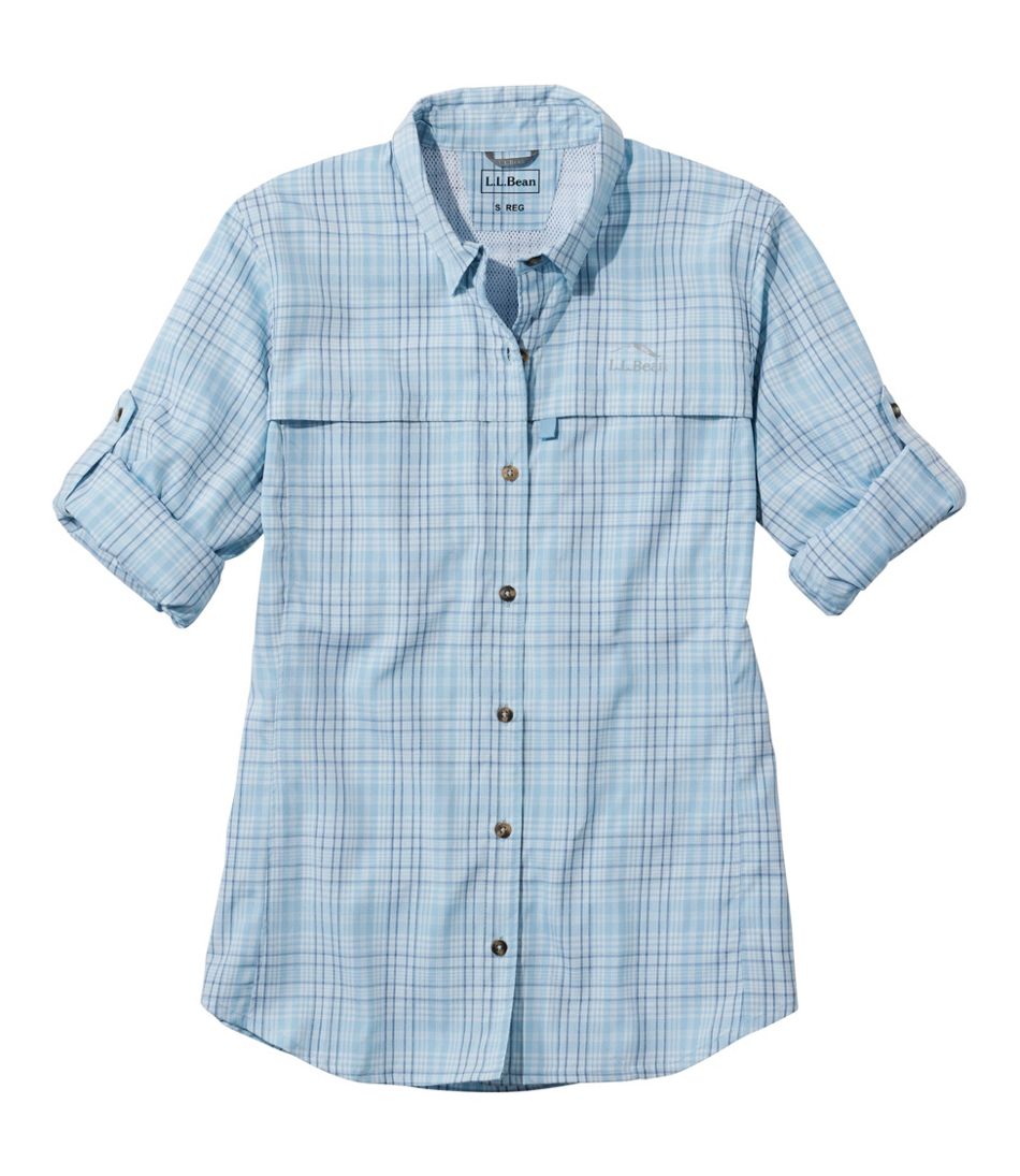 L.L.Bean Women's Tropicwear Shirt, Plaid Long-Sleeve CLOTHING|OUTDOOR EQUIPMENT