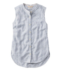 L.L.Bean Women's Signature Linen-Blend Button-Front Shirt, Sleeveless CLOTHING