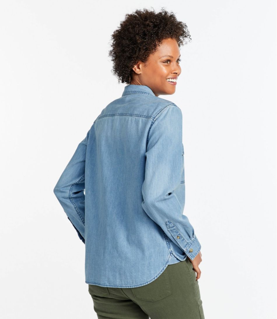 L.L.Bean Women's L.L. Bean Heritage Washed Denim Shirt, Long-Sleeve CLOTHING|SALE