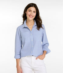 L.L.Bean Women's Vacationland Seersucker Shirt, Long-Sleeve CLOTHING