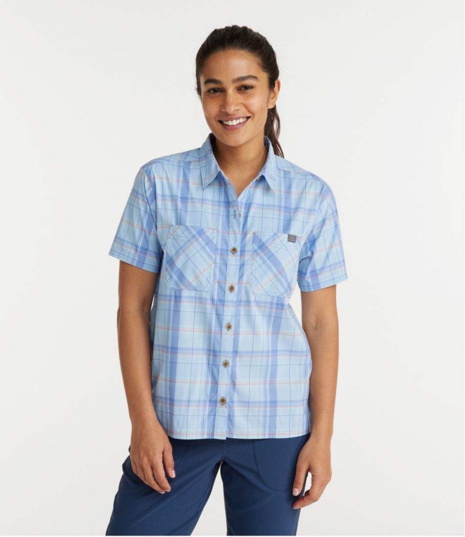 L.L.Bean Women's Everyday SunSmart® Woven Shirt, Short-Sleeve Plaid CLOTHING|SALE