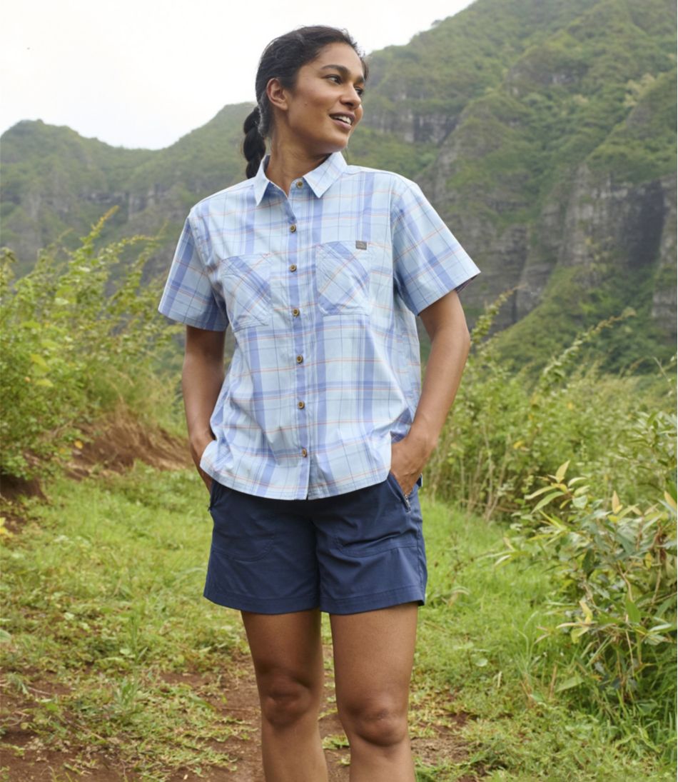 L.L.Bean Women's Everyday SunSmart® Woven Shirt, Short-Sleeve Plaid CLOTHING|SALE