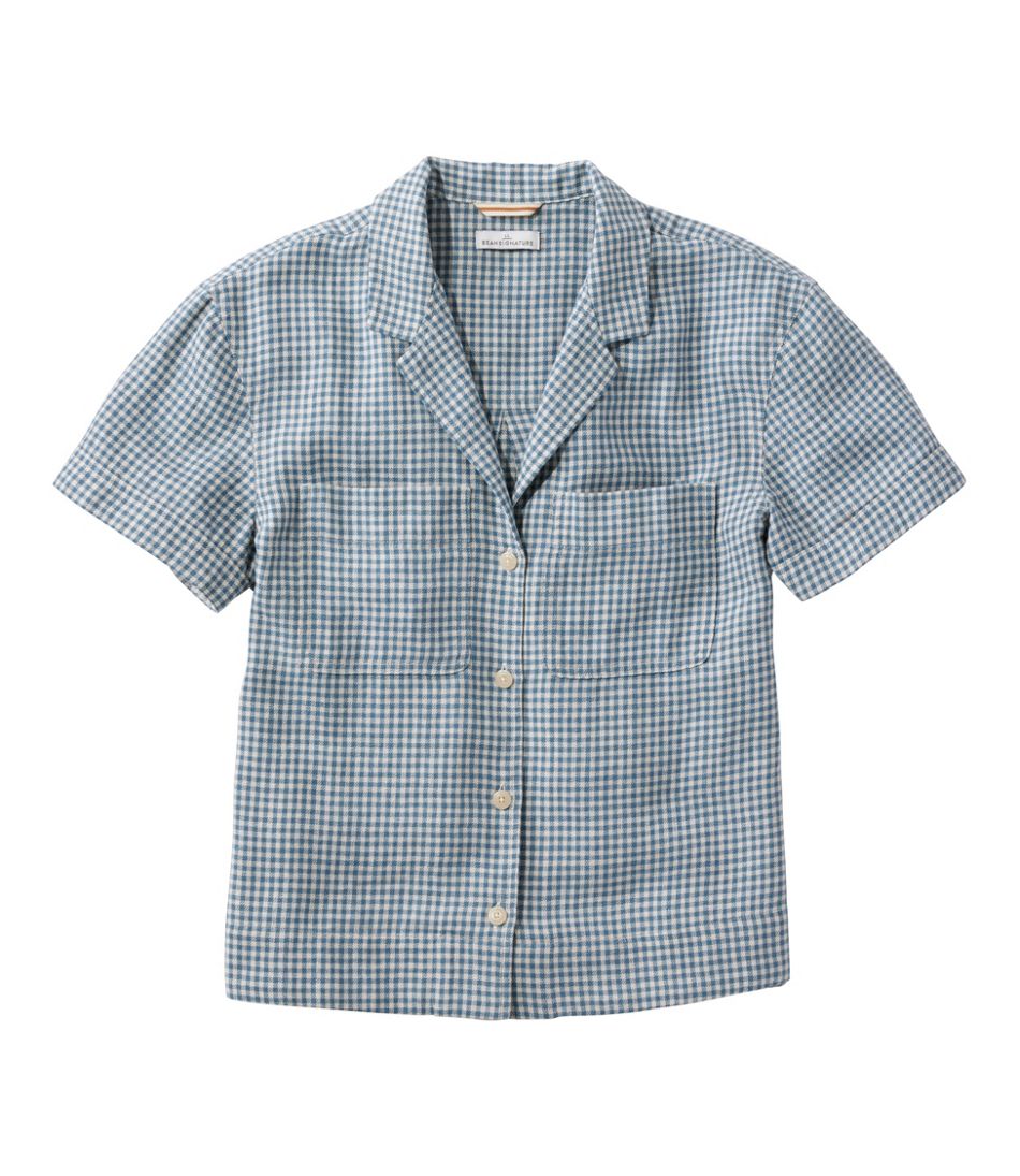 L.L.Bean Women's Signature Hemp/Cotton Camp Shirt, Short-Sleeve CLOTHING