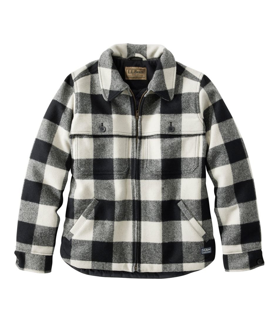 L.L.Bean Women's Maine Guide Zip Front Jac-Shirt with Primaloft, Plaid CLOTHING|OUTERWEAR|OUTDOOR EQUIPMENT