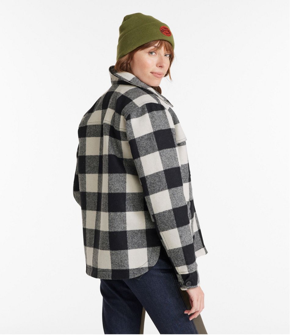 L.L.Bean Women's Maine Guide Zip Front Jac-Shirt with Primaloft, Plaid CLOTHING|OUTERWEAR|OUTDOOR EQUIPMENT