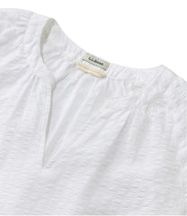 L.L.Bean Women's Bean's Seacoast Seersucker Splitneck Shirt CLOTHING