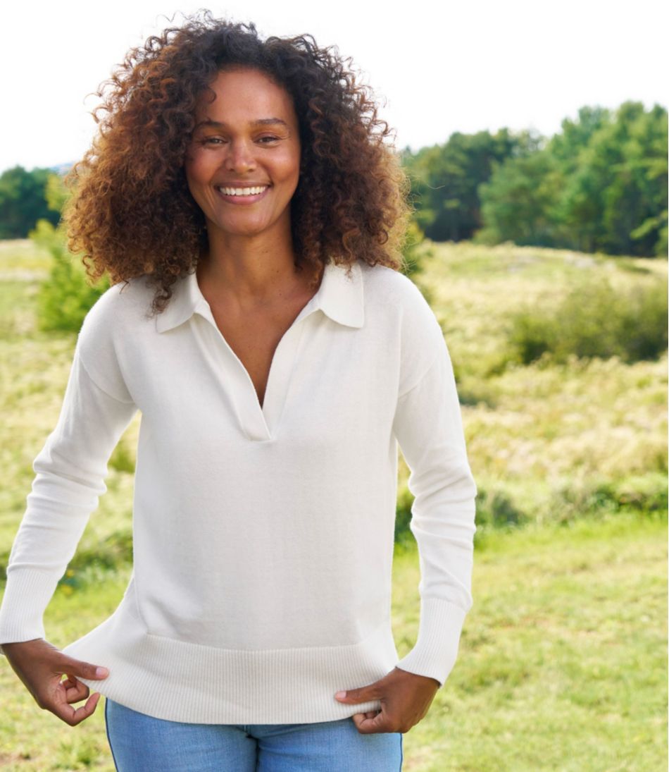 L.L.Bean Women's Cotton/Cashmere Sweater, Polo CLOTHING|SALE
