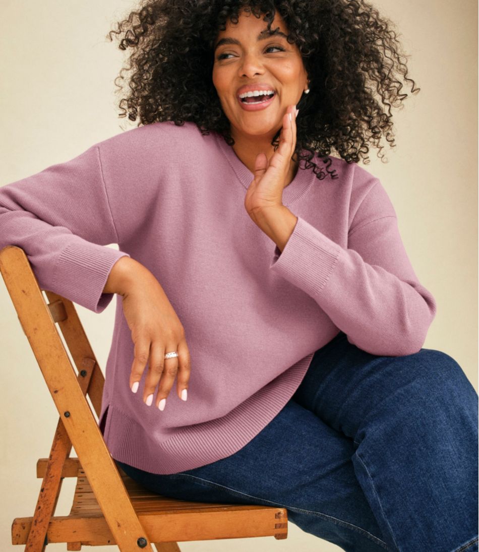 L.L.Bean Women's Wicked Soft Cotton/Cashmere Crewneck Sweater CLOTHING|SALE