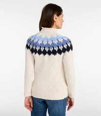 L.L.Bean Women's Cotton Ragg Sweater, Funnelneck Pullover Fair Isle CLOTHING|SALE