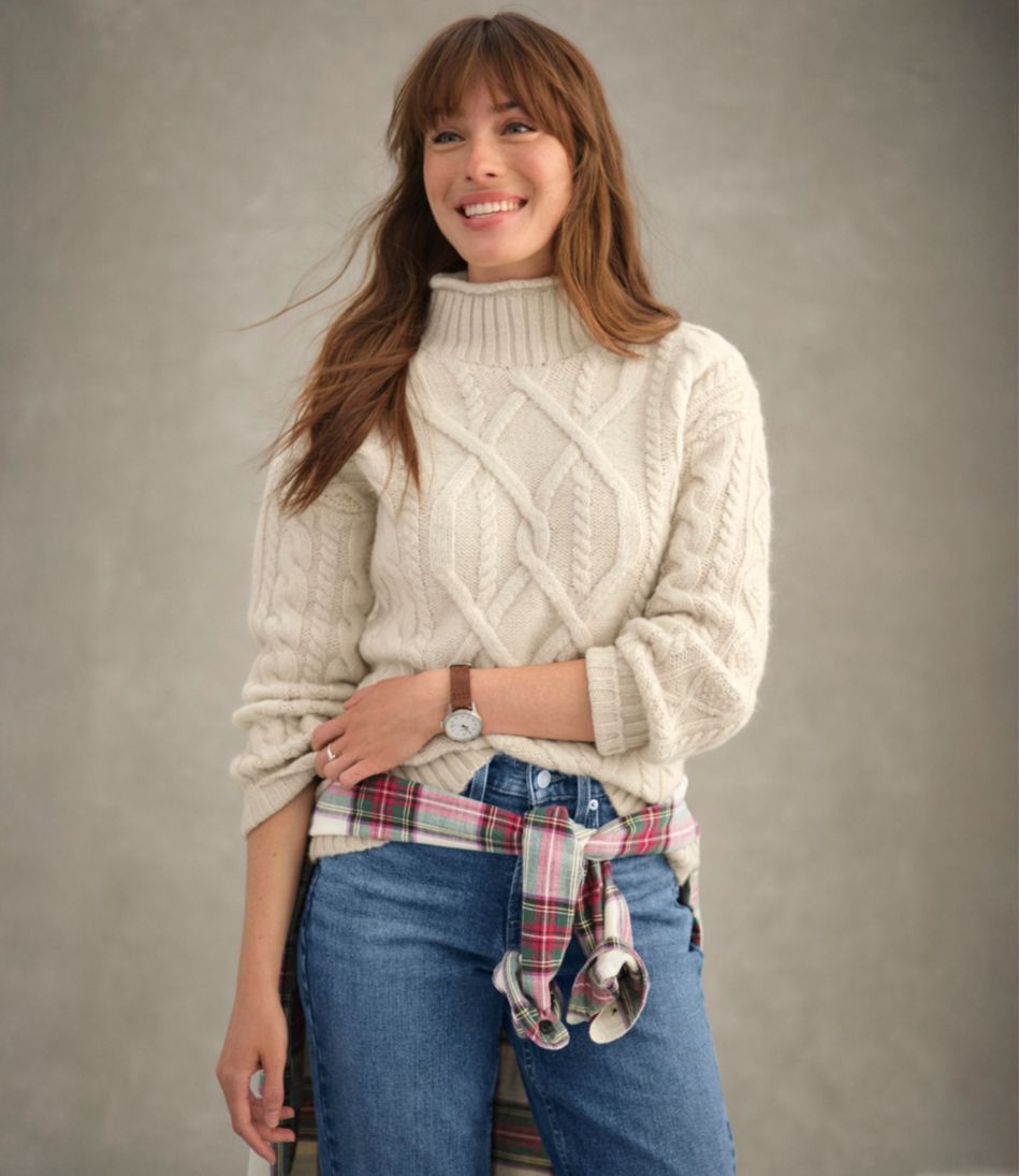 L.L.Bean Women's 1912 Heritage Wool Blend Mockneck Sweater CLOTHING|SALE