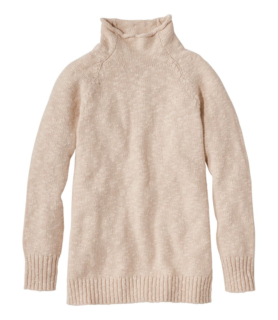 L.L.Bean Women's Cotton Ragg Sweater, Funnelneck Pullover CLOTHING|SALE
