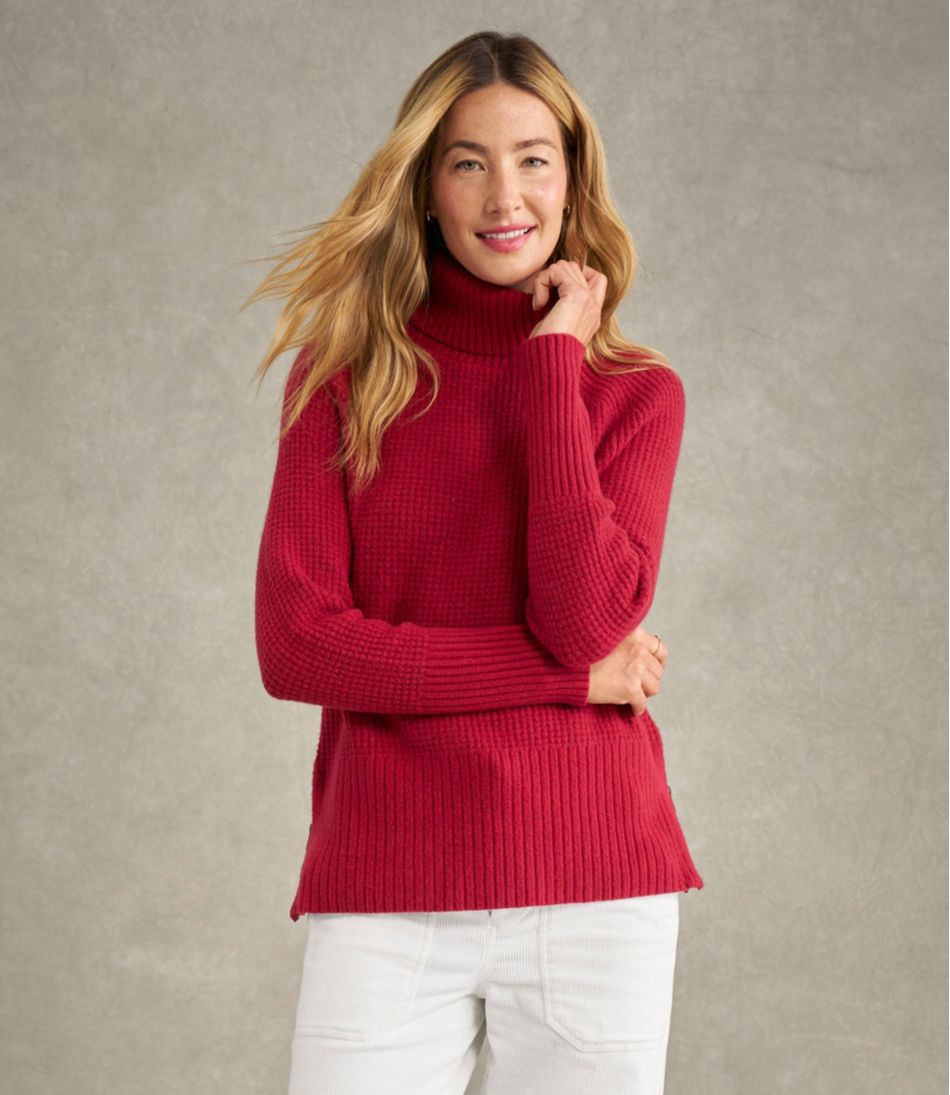 L.L.Bean Women's SuperSoft Waffle Sweater, Turtleneck CLOTHING|SALE