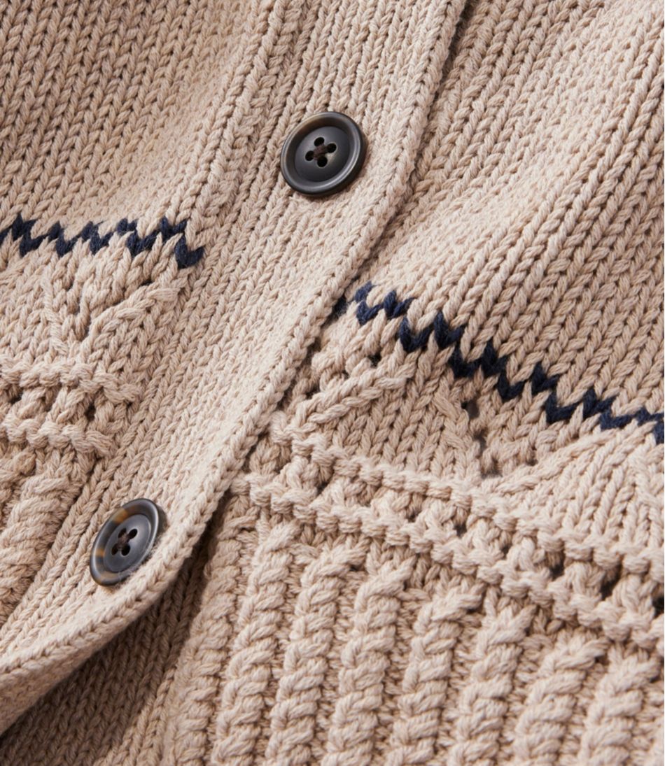 L.L.Bean Women's Signature Cotton Fisherman Sweater, Short Cardigan Fair Isle CLOTHING|SALE