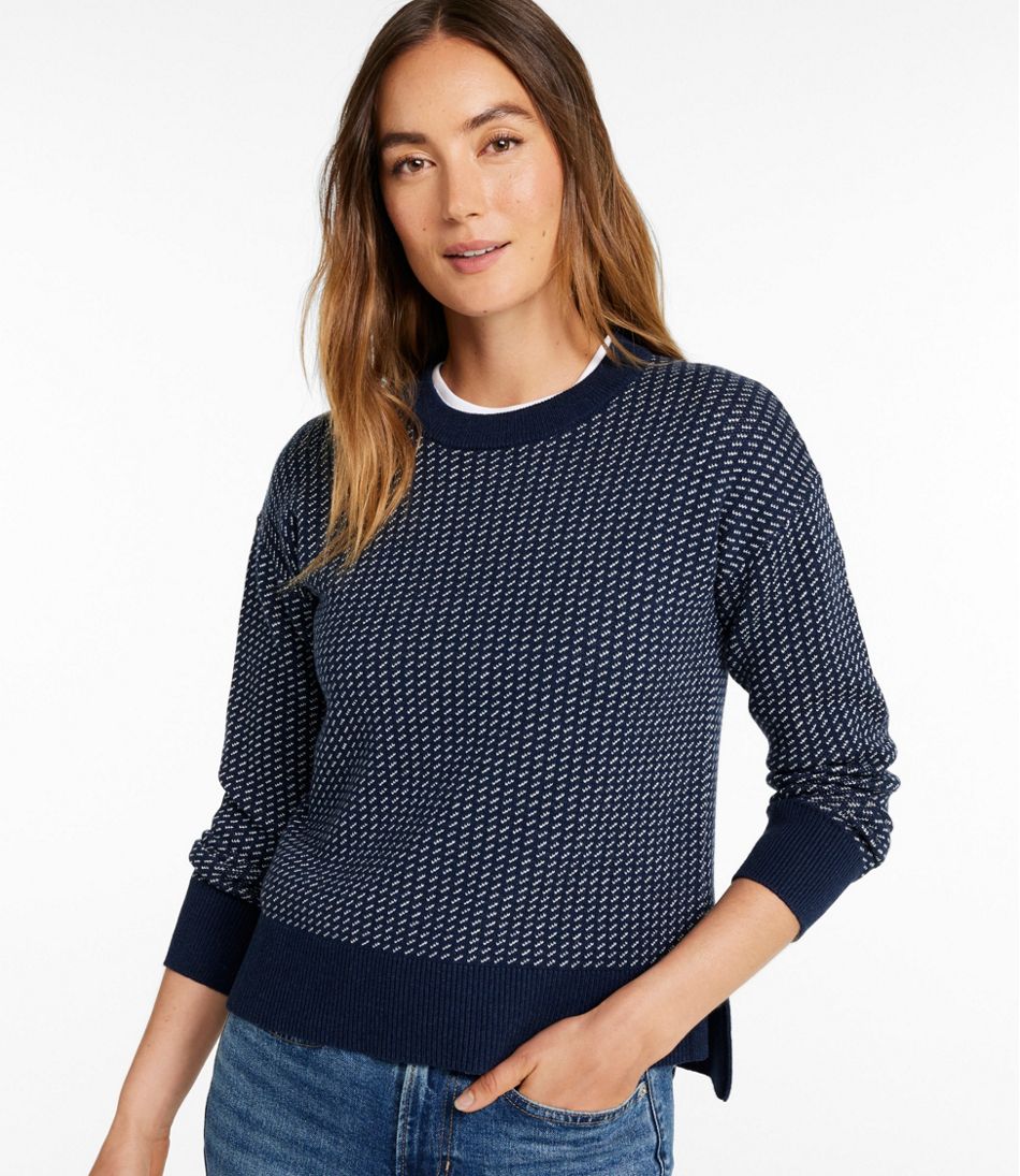 L.L.Bean Women's Wicked Soft Cotton/Cashmere Crewneck Sweater, Pattern CLOTHING