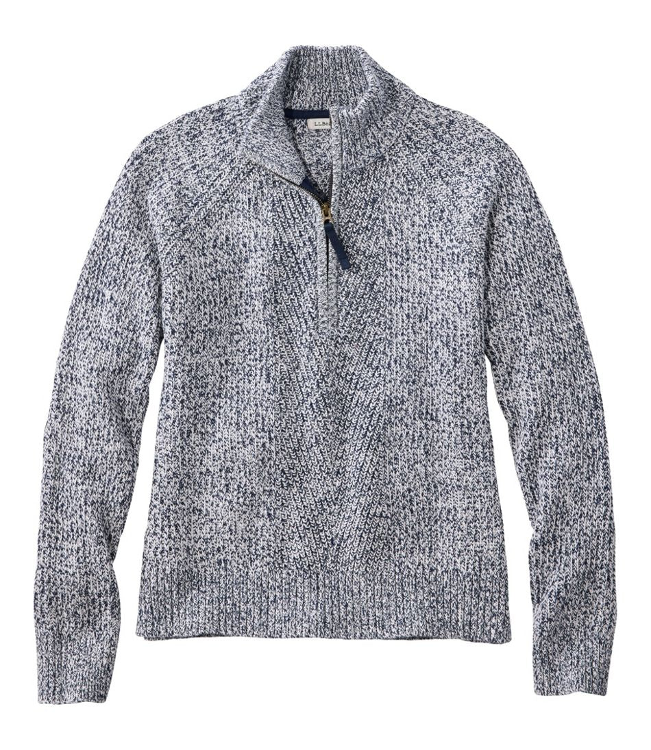 L.L.Bean Women's Mariner Shaker Sweater, Quarter-Zip CLOTHING|SALE