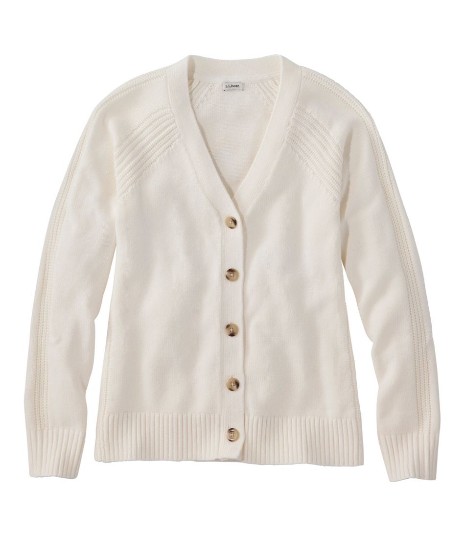 L.L.Bean Women's Mariner Shaker Sweater, V-Neck Cardigan CLOTHING|SALE
