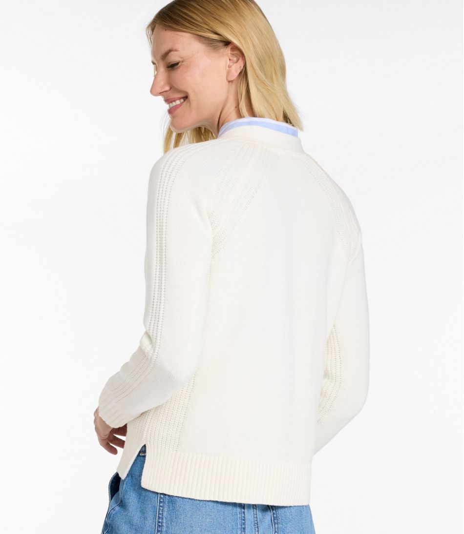 L.L.Bean Women's Mariner Shaker Sweater, V-Neck Cardigan CLOTHING|SALE