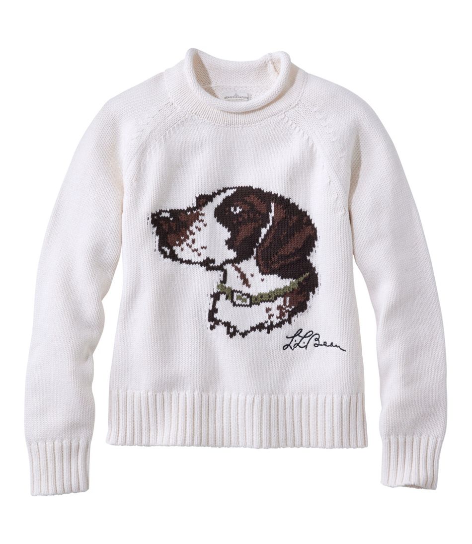 L.L.Bean Women's Signature Original Cotton Sweater, Rollneck Novelty CLOTHING|SALE