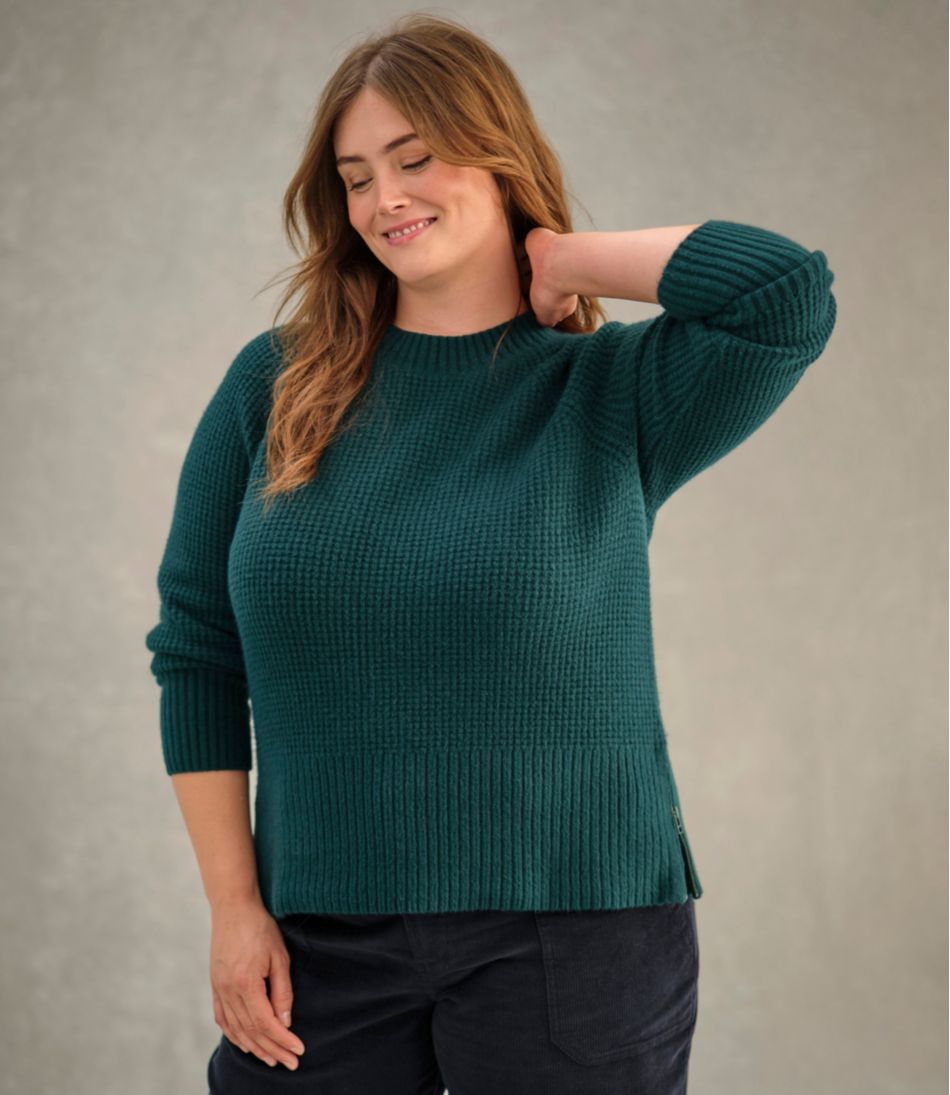 L.L.Bean Women's SuperSoft Waffle Sweater, Crewneck CLOTHING|SALE