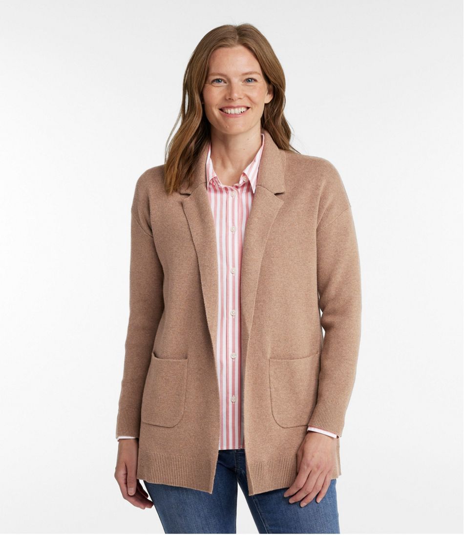 L.L.Bean Women's Wicked Soft Cotton/Cashmere Coatigan Sweater CLOTHING|SALE
