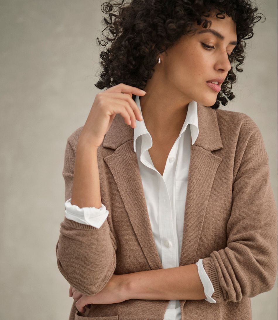 L.L.Bean Women's Wicked Soft Cotton/Cashmere Coatigan Sweater CLOTHING|SALE