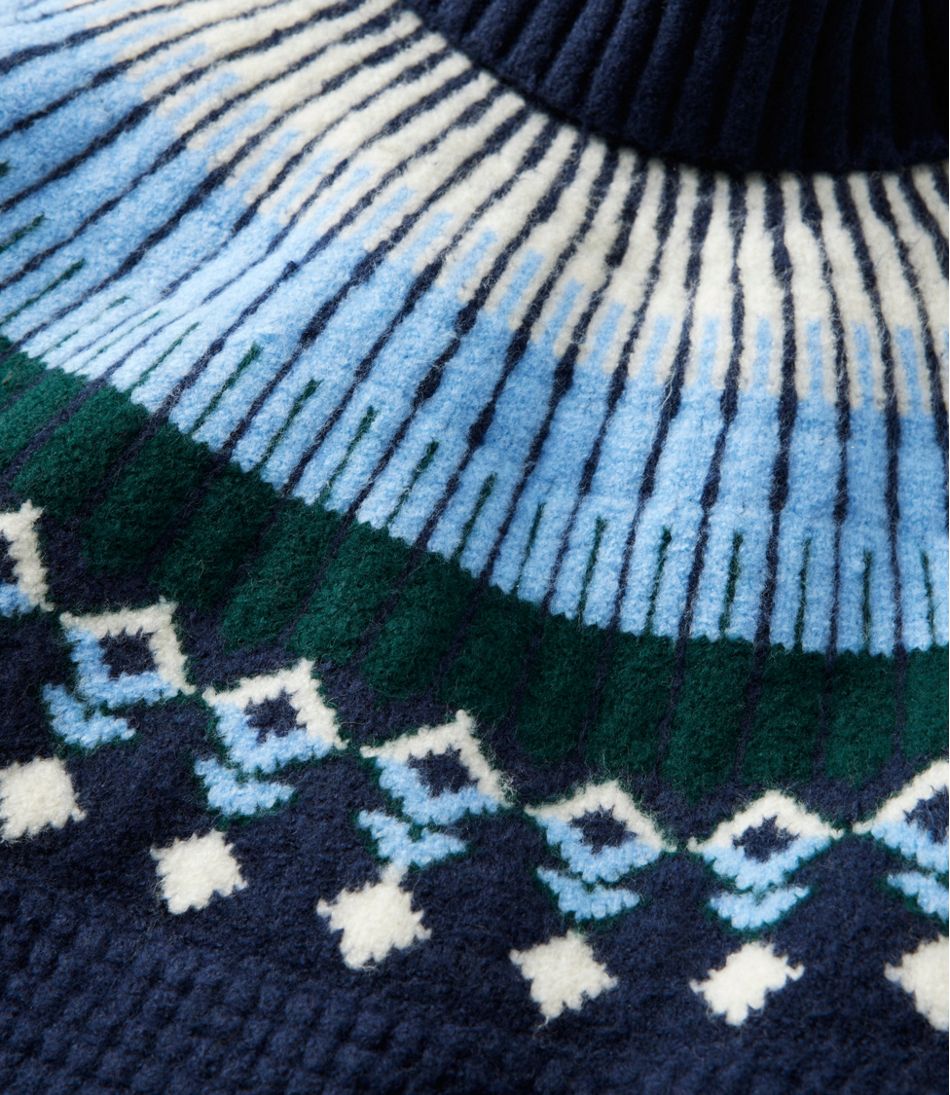 L.L.Bean Women's SuperSoft Waffle Sweater, Turtleneck Fair Isle CLOTHING|SALE