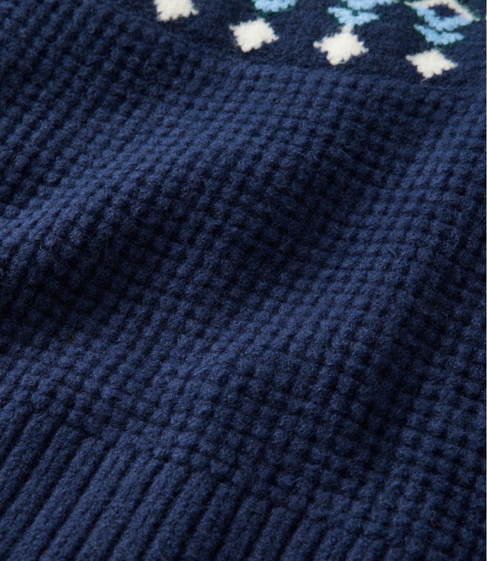 L.L.Bean Women's SuperSoft Waffle Sweater, Turtleneck Fair Isle CLOTHING|SALE