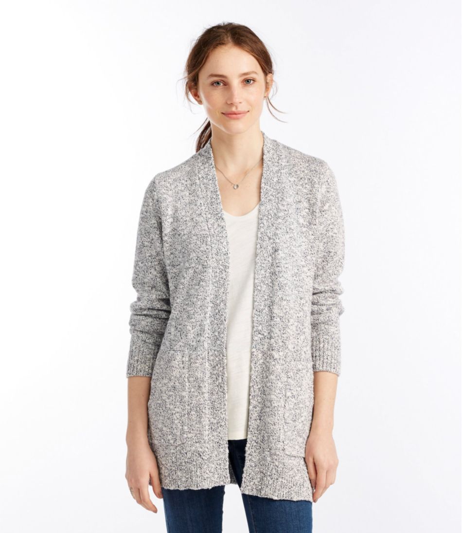 L.L.Bean Women's Cotton Ragg Sweater, Open Cardigan CLOTHING|SALE