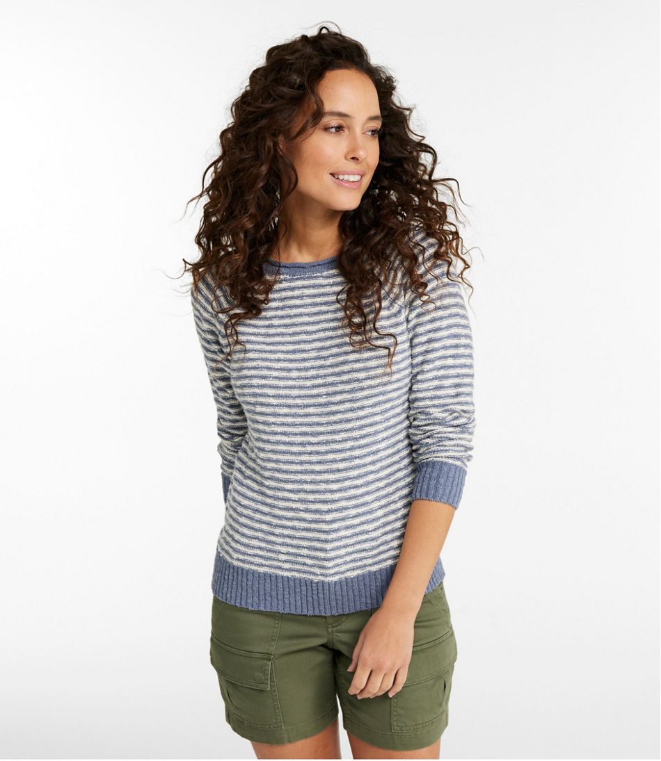 L.L.Bean Women's Midweight Cotton Slub Rollneck Pullover Stripe CLOTHING|SALE