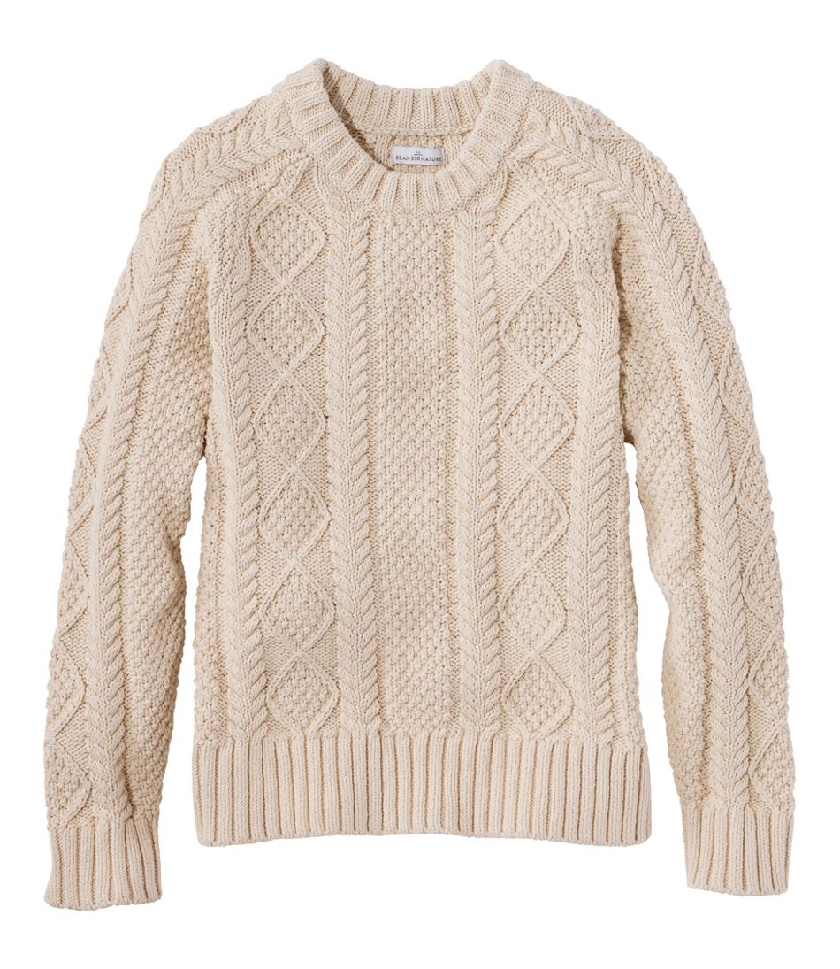 L.L.Bean Women's Signature Cotton Fisherman Sweater, Crewneck CLOTHING