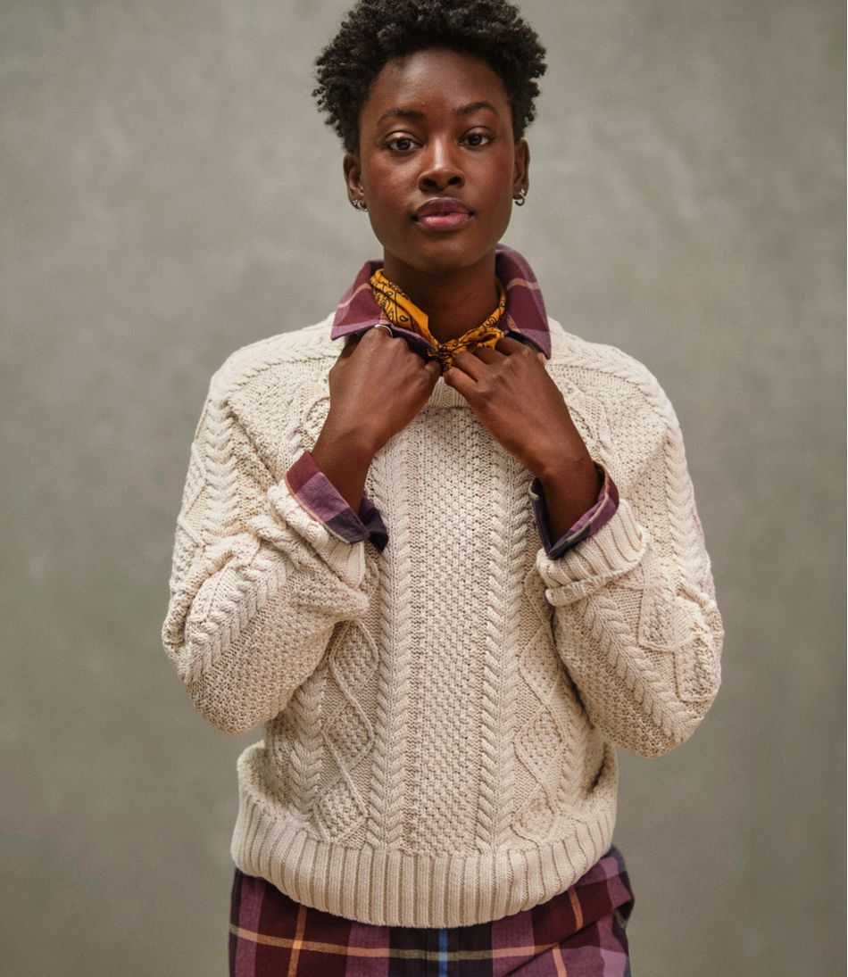L.L.Bean Women's Signature Cotton Fisherman Sweater, Crewneck CLOTHING