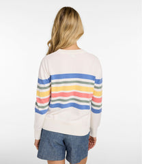 L.L.Bean Women's Cotton/Cashmere Sweater, Crewneck Stripe CLOTHING|SALE