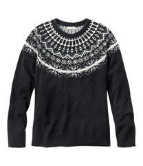L.L.Bean Women's Classic Cashmere Sweater, Crewneck Fair Isle CLOTHING|SALE