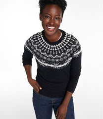 L.L.Bean Women's Classic Cashmere Sweater, Crewneck Fair Isle CLOTHING|SALE