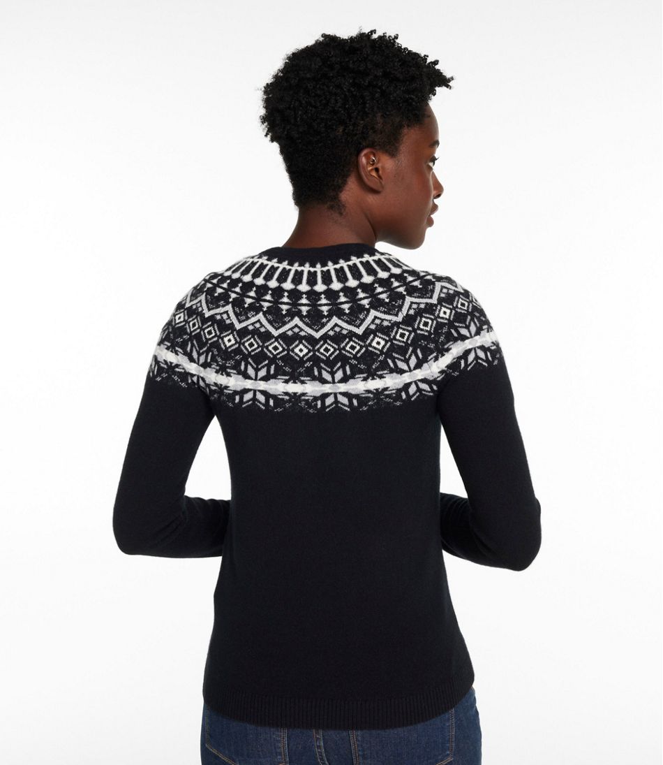 L.L.Bean Women's Classic Cashmere Sweater, Crewneck Fair Isle CLOTHING|SALE