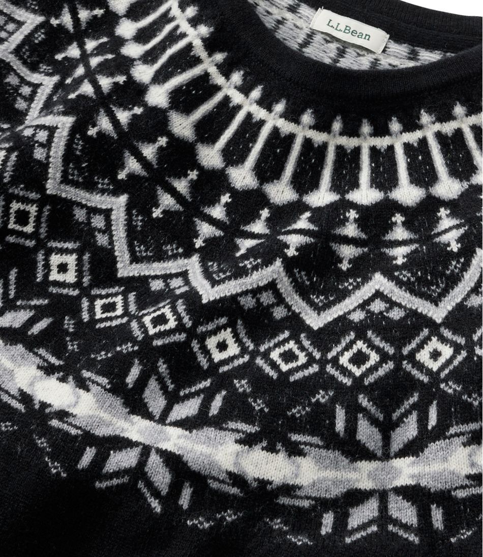 L.L.Bean Women's Classic Cashmere Sweater, Crewneck Fair Isle CLOTHING|SALE