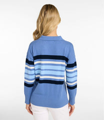 L.L.Bean Women's Cotton/Cashmere Sweater, Polo Stripe CLOTHING|SALE