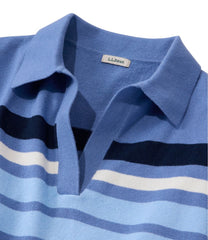 L.L.Bean Women's Cotton/Cashmere Sweater, Polo Stripe CLOTHING|SALE