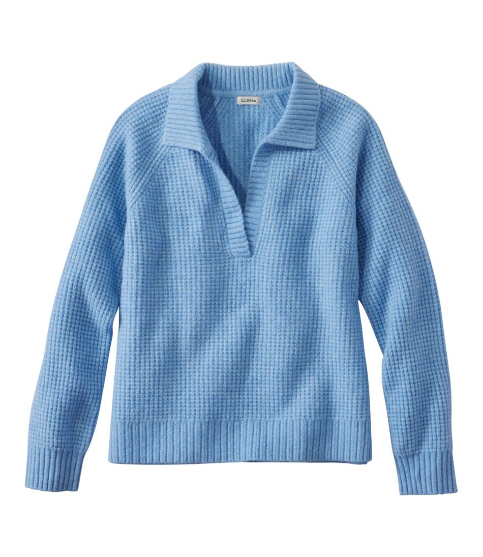 L.L.Bean Women's SuperSoft Waffle Sweater, Polo CLOTHING