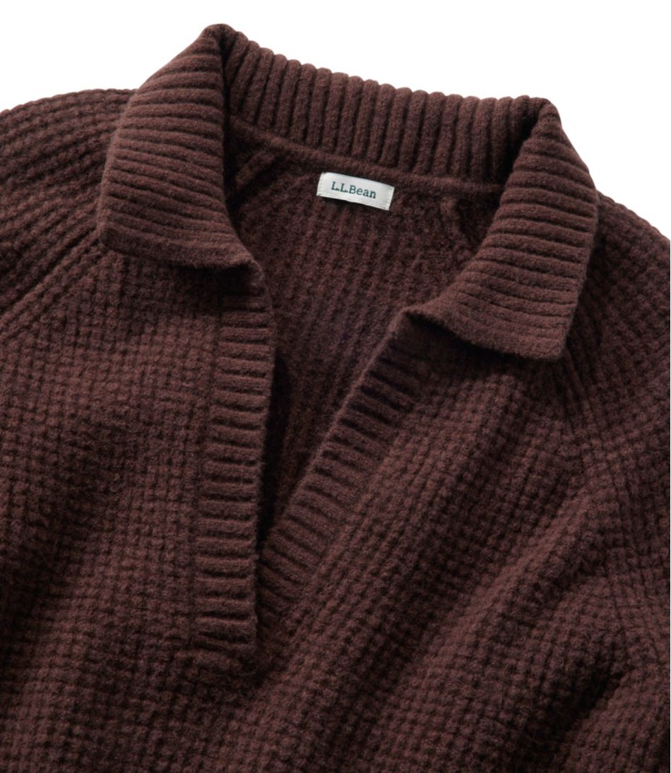 L.L.Bean Women's SuperSoft Waffle Sweater, Polo CLOTHING