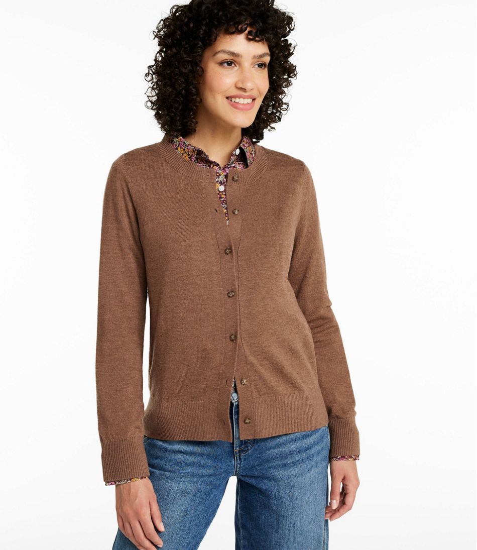 L.L.Bean Women's Essential Merino Wool Sweater, Cardigan CLOTHING|SALE
