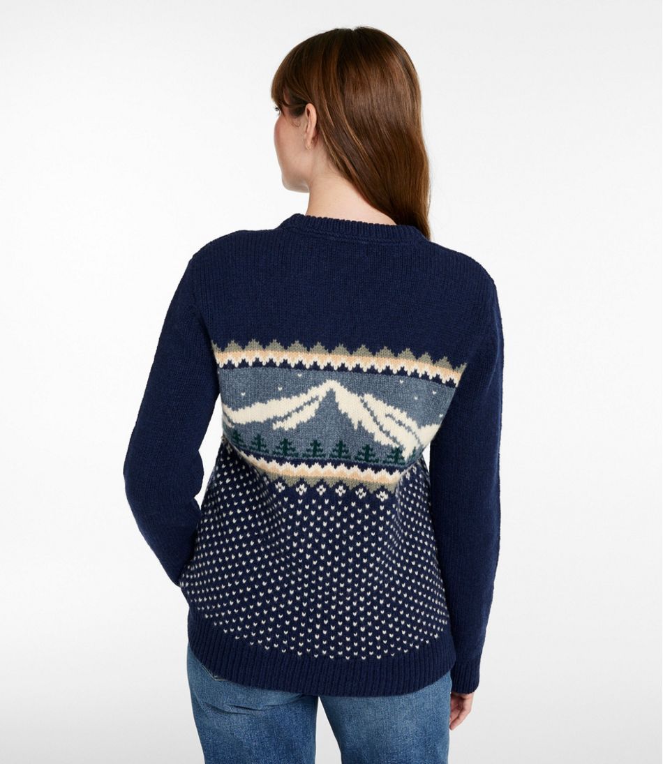 L.L.Bean Women's Bean's Classic Ragg Wool Crewneck Intarsia Sweater CLOTHING|SALE