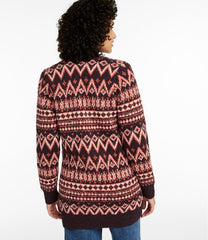 L.L.Bean Women's Cotton Ragg Sweater, Open Cardigan Fair Isle CLOTHING|SALE
