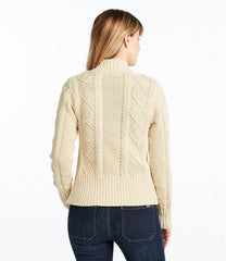 L.L.Bean Women's Signature Cotton Fisherman Sweater, Short Cardigan CLOTHING
