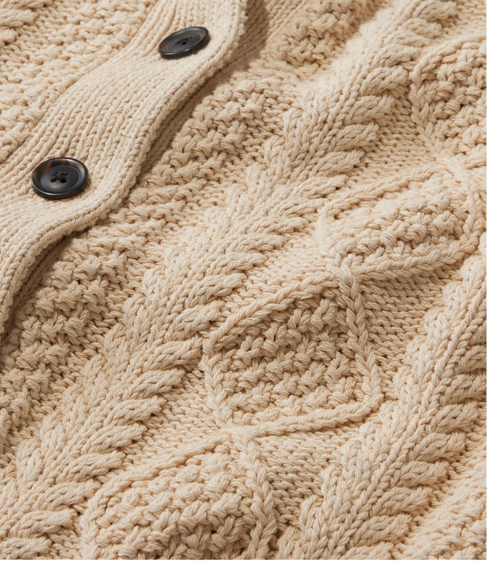 L.L.Bean Women's Signature Cotton Fisherman Sweater, Short Cardigan CLOTHING