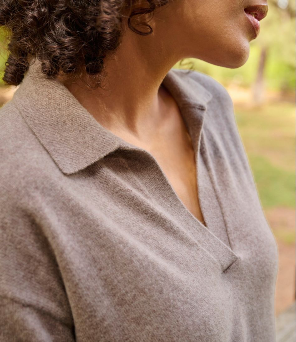 L.L.Bean Women's Classic Cashmere Sweater, Relaxed Polo CLOTHING