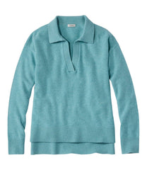 L.L.Bean Women's Classic Cashmere Sweater, Relaxed Polo CLOTHING