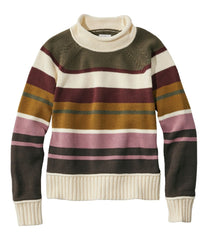 L.L.Bean Women's Signature Original Cotton Sweater, Rollneck Stripe CLOTHING|SALE