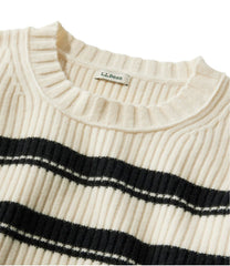L.L.Bean Women's Heritage Heirloom Wool/Cashmere Sweater, Crewneck Stripe CLOTHING|SALE