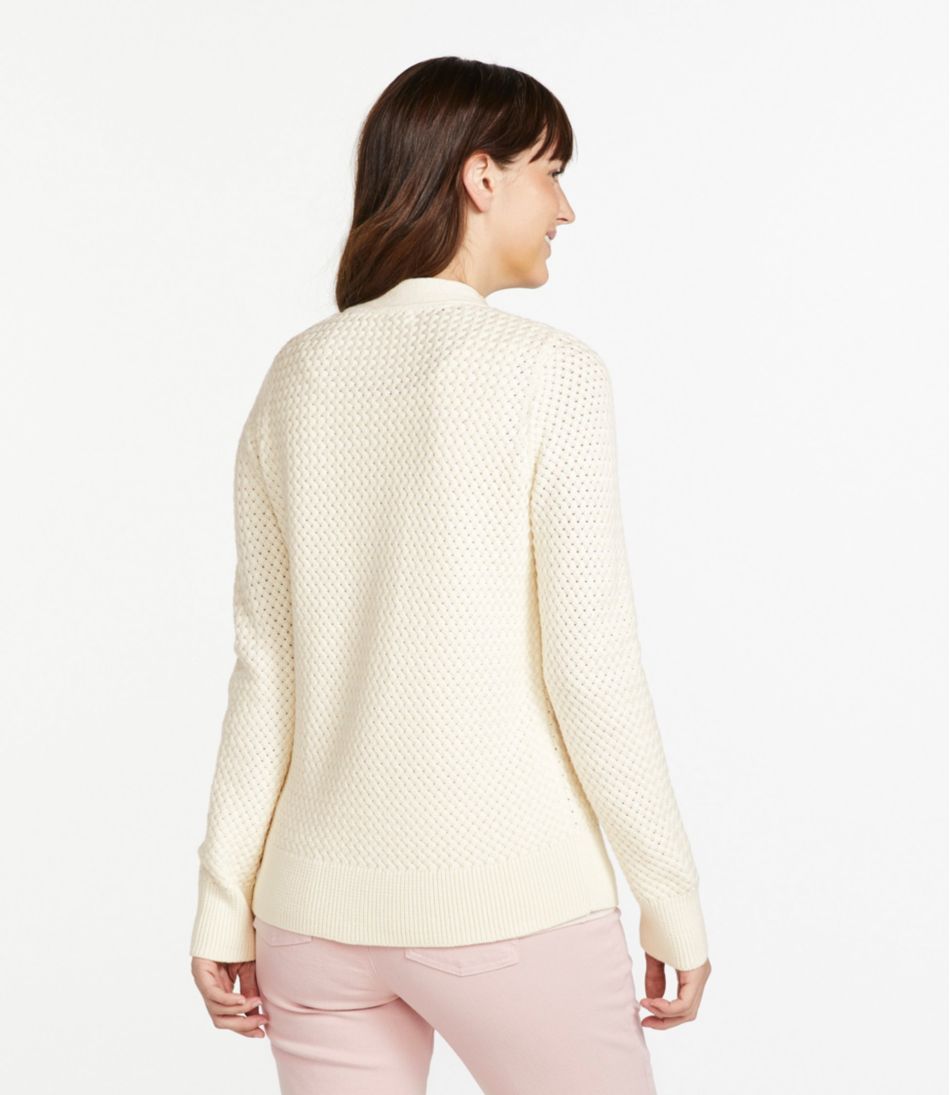 L.L.Bean Women's Basketweave Sweater, Button-Front Cardigan CLOTHING|SALE